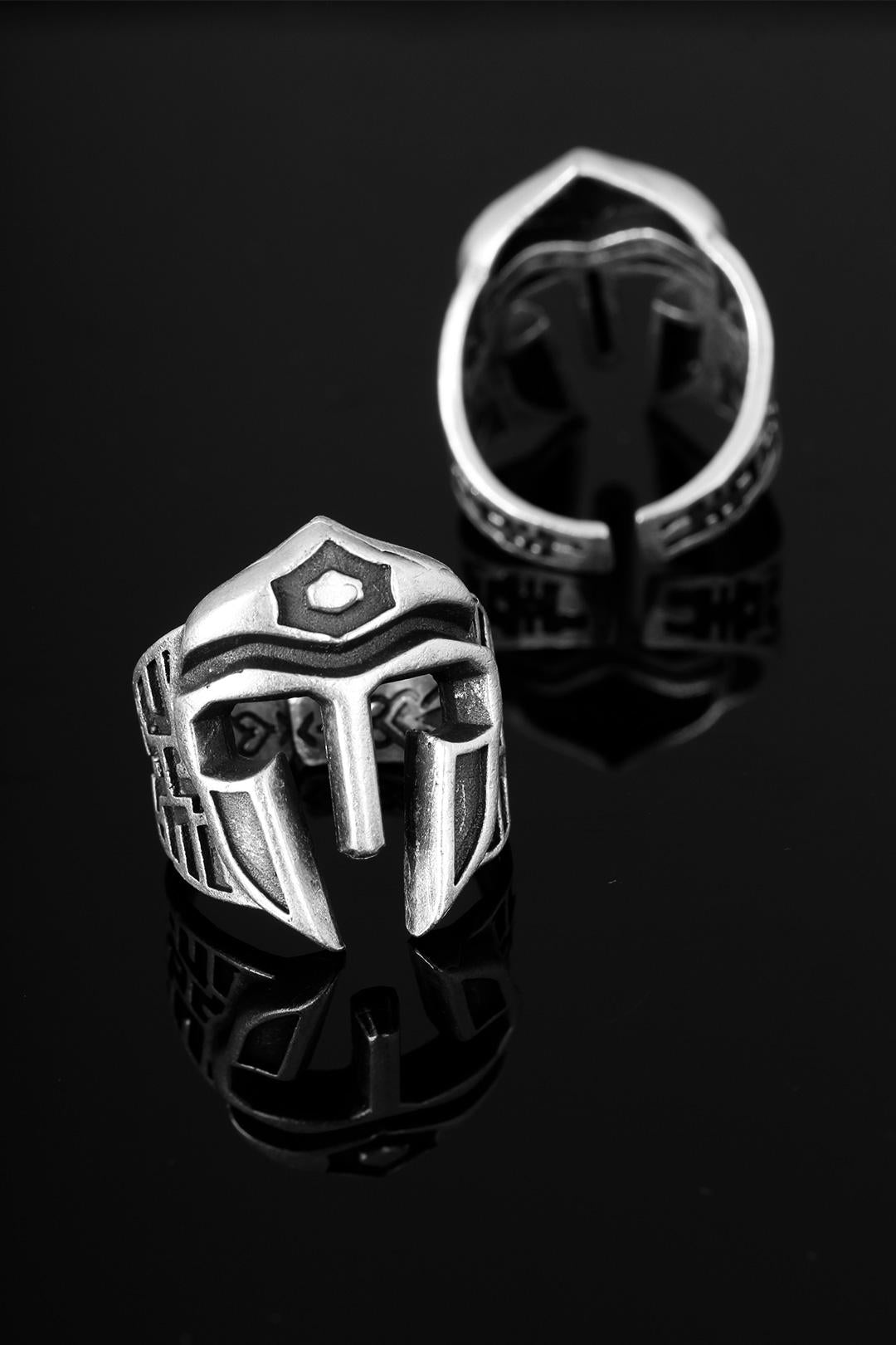EBJ Steel Helmet Figured Adjustable Men's Ring - Porto