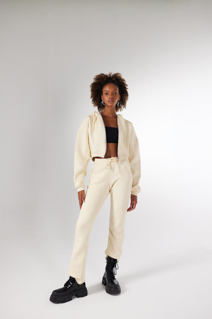 HLLY Women Mixed Sweatshirt Beige - Gallarate
