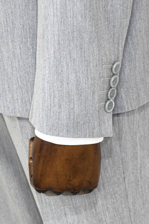 WSS 2 Piece Plain Slim Fit Grey Men Suit  - Bethlehem