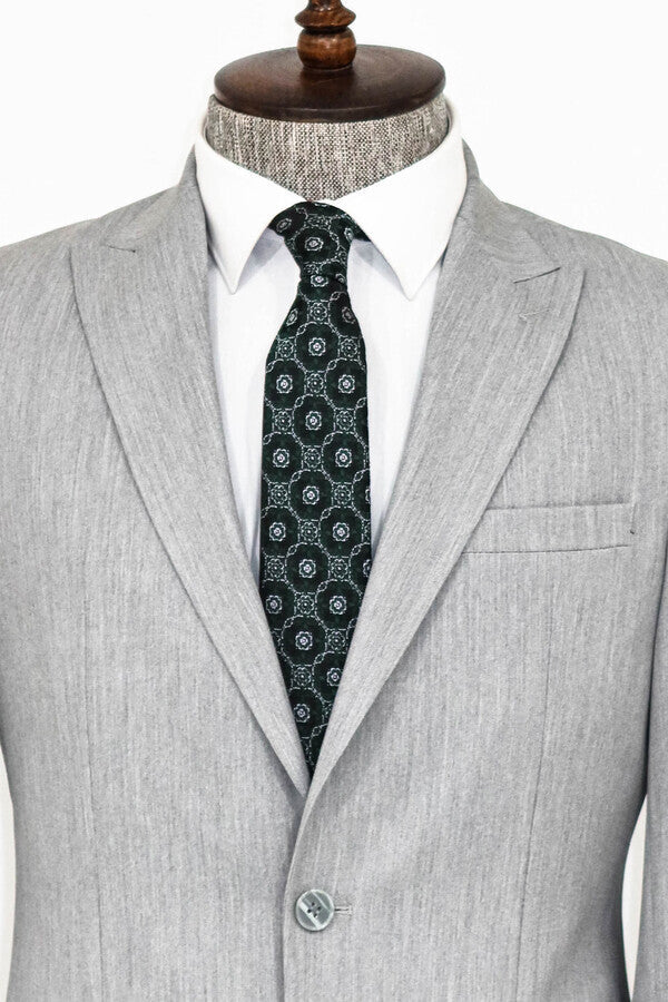 WSS 2 Piece Plain Slim Fit Grey Men Suit  - Bethlehem