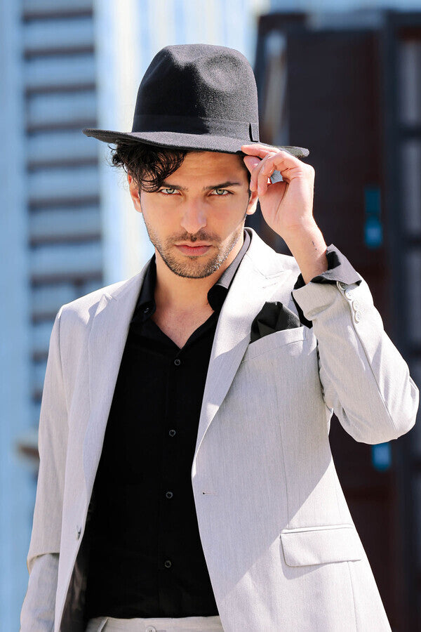 WSS 2 Piece Plain Slim Fit Grey Men Suit  - Bethlehem
