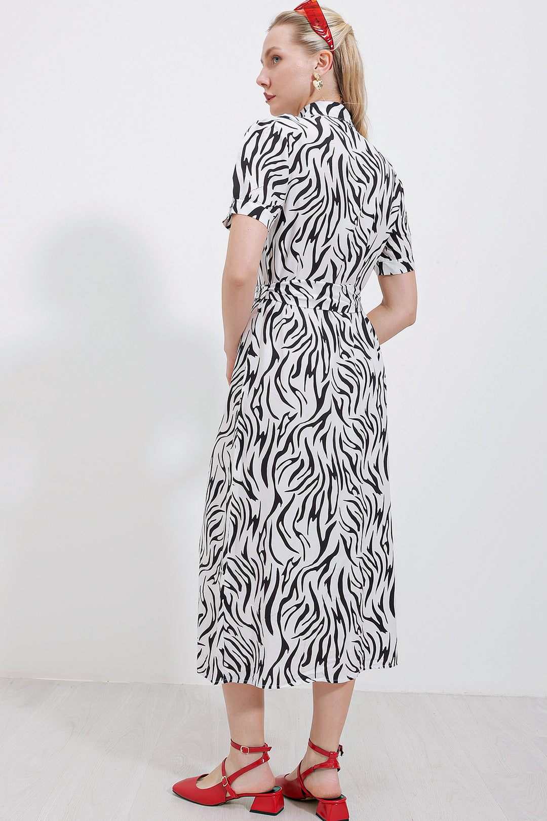 BGD Women Short Sleeve Viscose Dress - Black - Memmingen