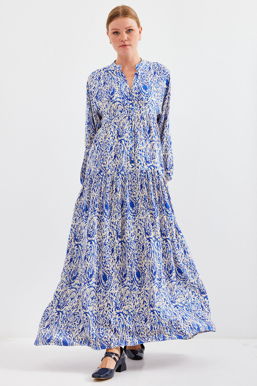 BGD Women Woman Patterned Saks Viscose Hijab Dress 2423 - Avondale