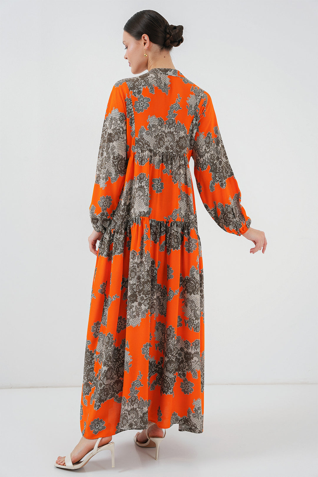 BGD Women Authentic Patterned Hijab Dress - Orange. - Sarcelles