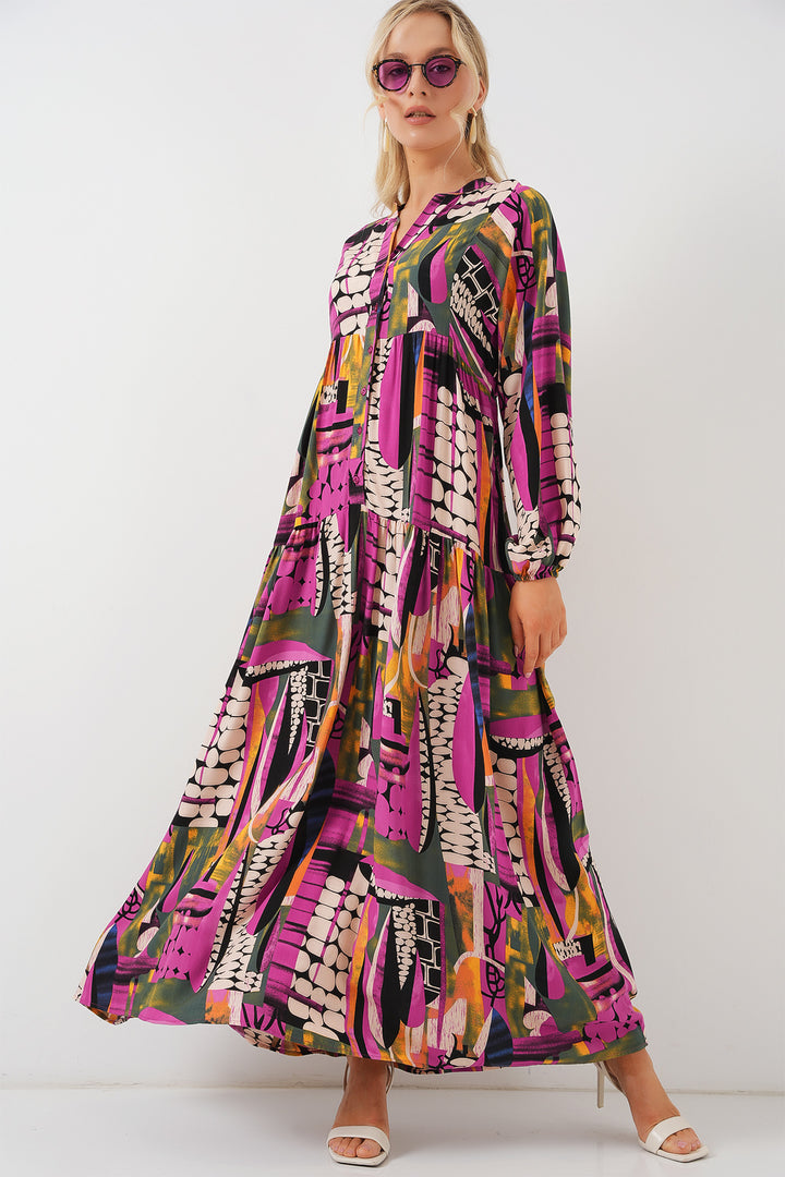 BGD Women Authentic Patterned Hijab Dress - H. Khaki - Talavera de la Reina