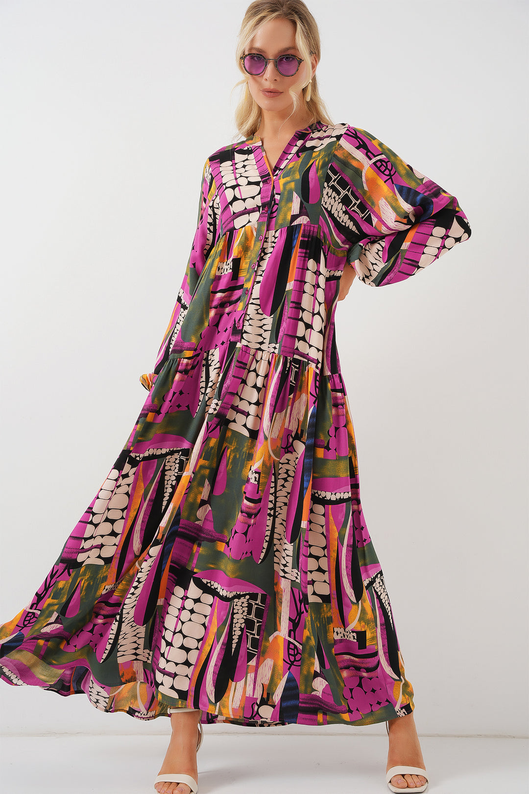 BGD Women Authentic Patterned Hijab Dress - H. Khaki - Talavera de la Reina