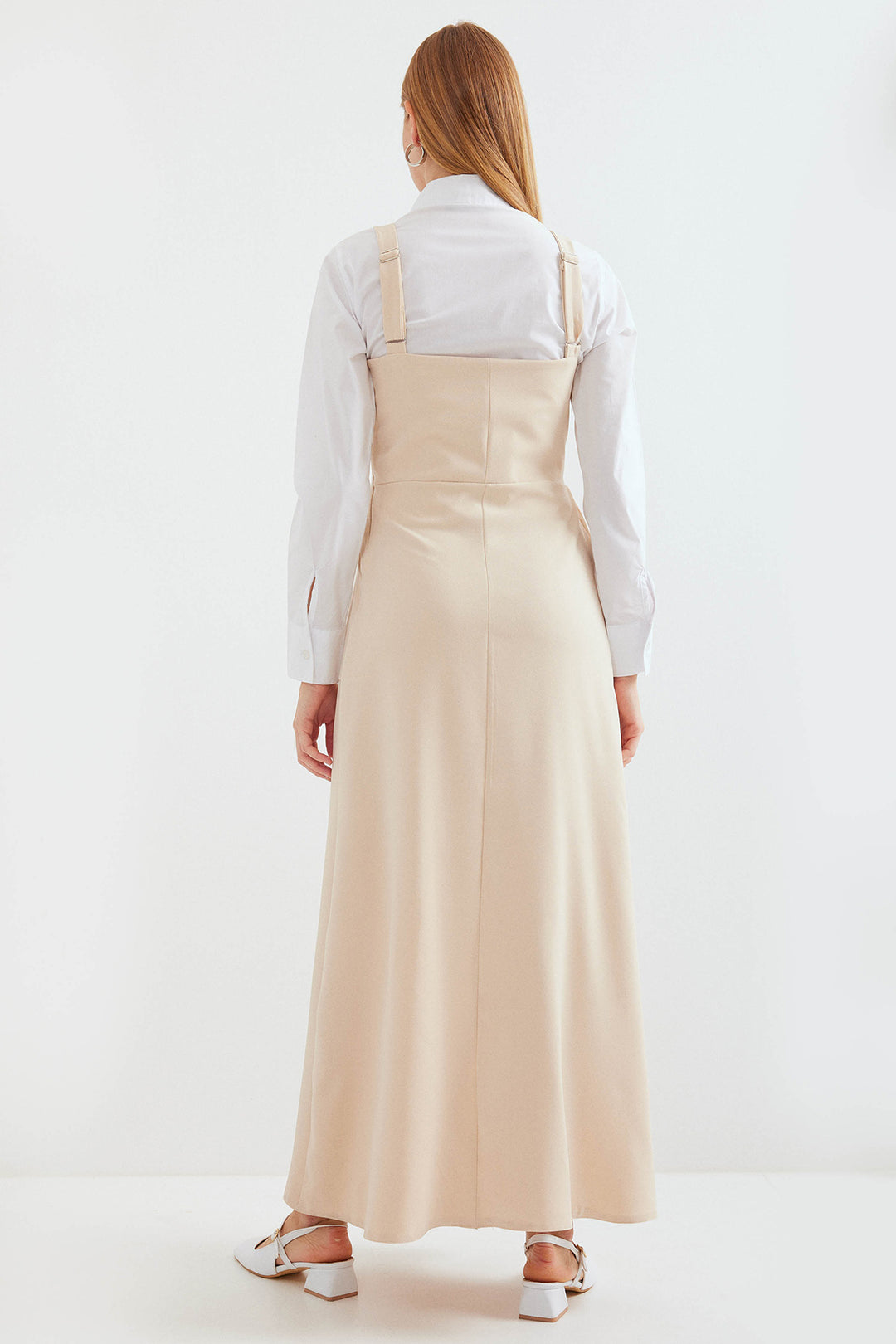 BGD Women Long Overall Dress - Cream - Avondale
