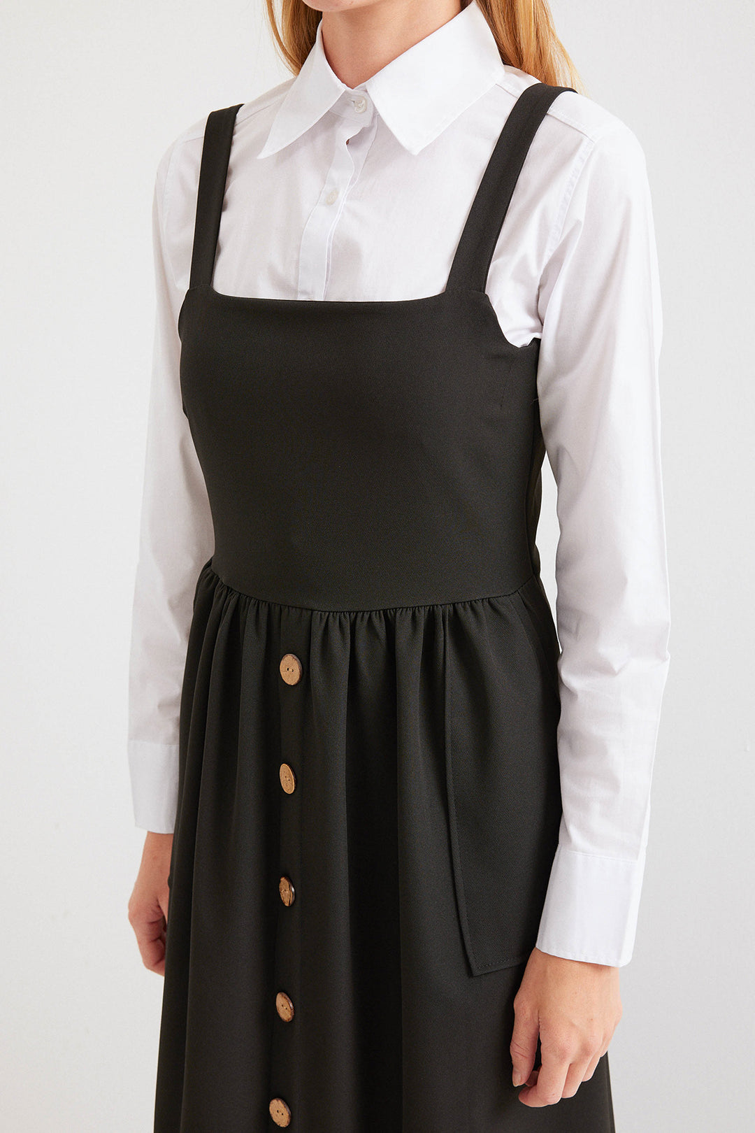 BGD Women Long Overall Dress - Black - Avondale