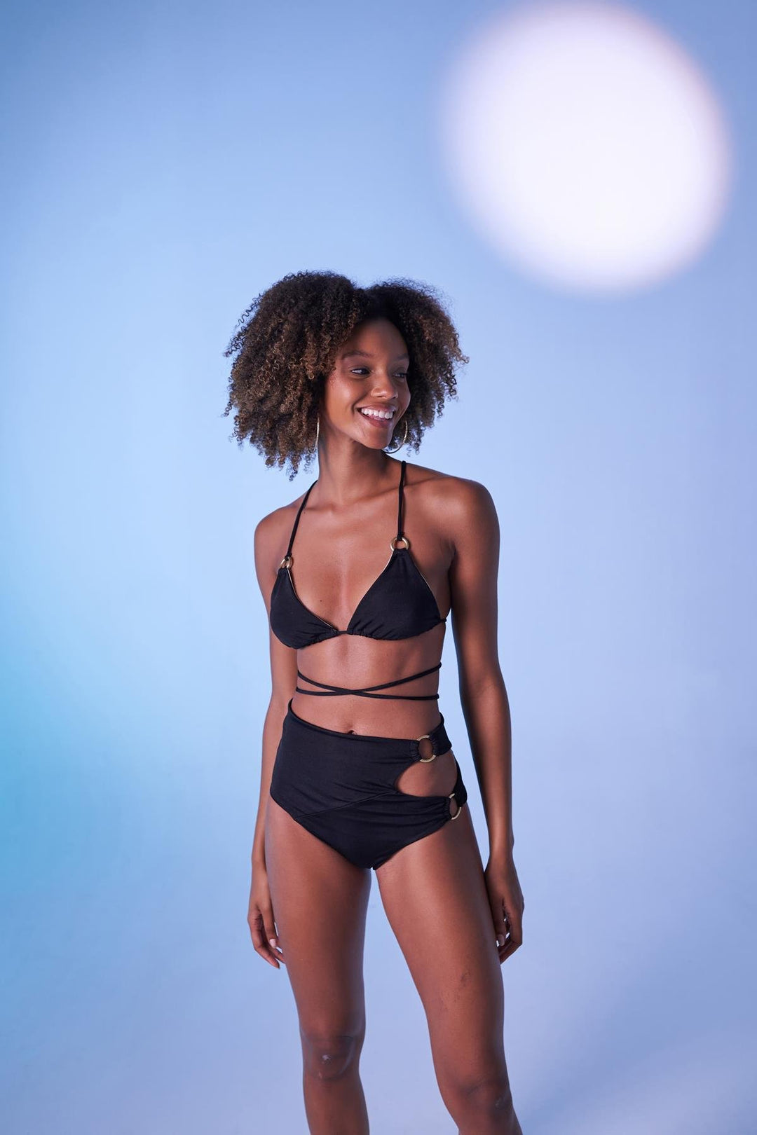 HLLY Women Delphi High Waist Bikini Bottom Black - Annemasse