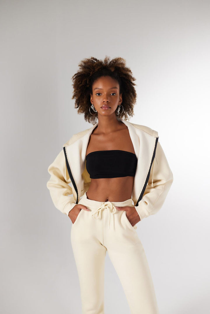 HLLY Women Mixed Sweatshirt Beige - Gallarate
