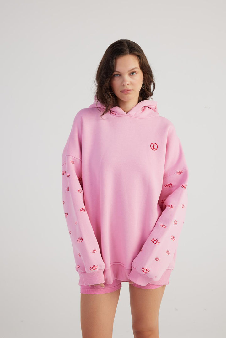 HLLY Women Eye Sweatshirt Pink - Nijkerk
