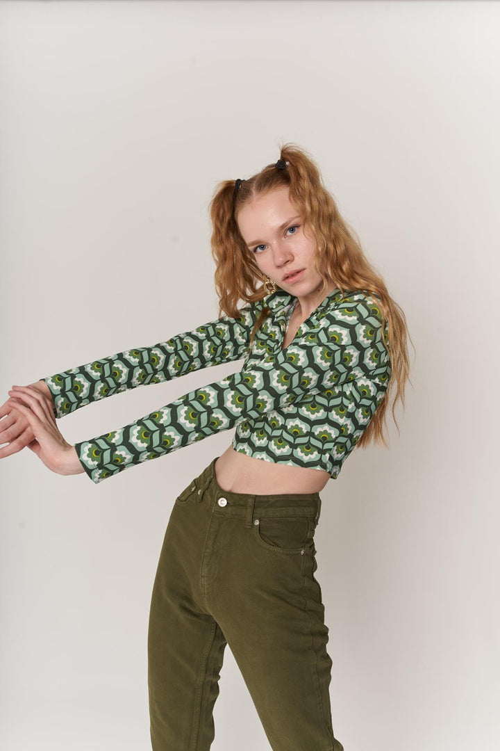 HLLY Women Greeny Blouse Green - Huntington