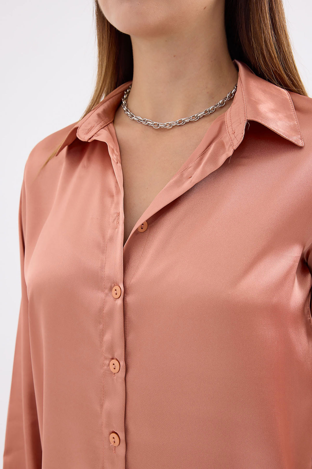 BGD Women Lightweight Satin Shirt - Camel - Avondale