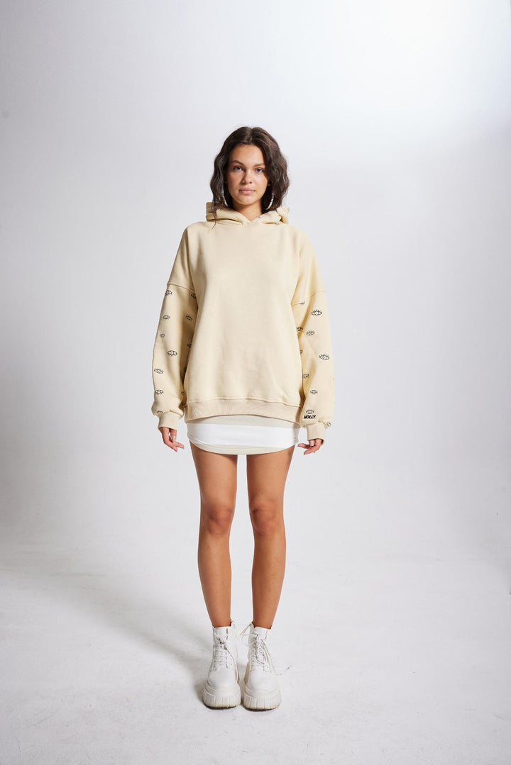 HLLY Women Eye Sweatshirt Beige - El Plan