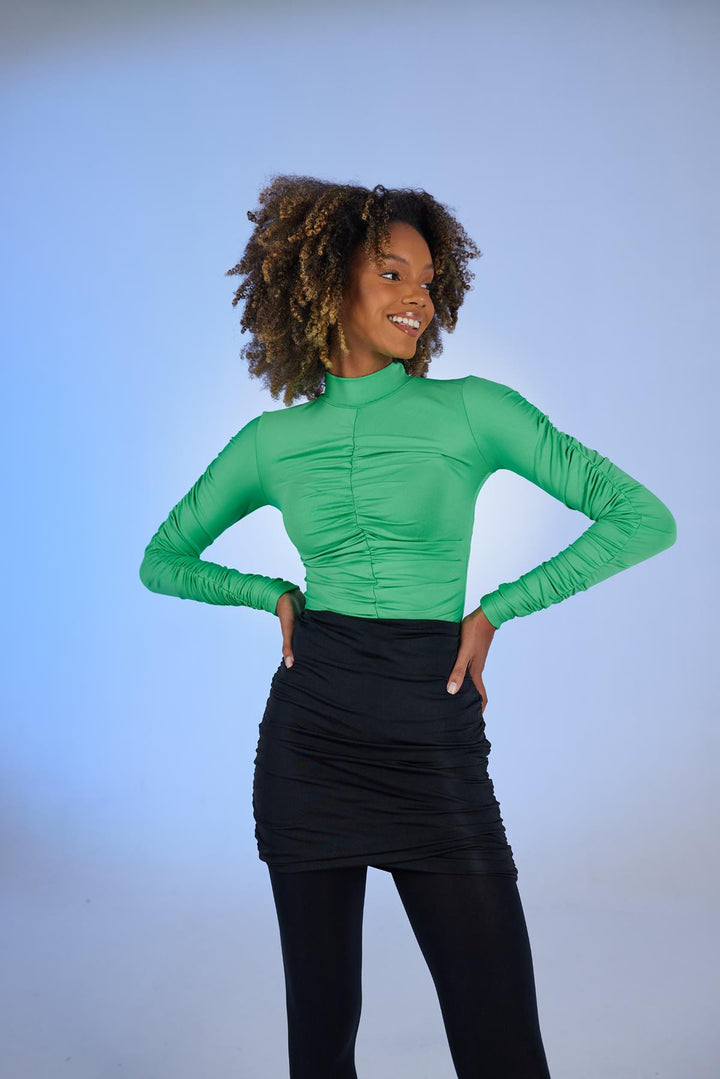 HLLY Women Draped Blouse Green - Olot