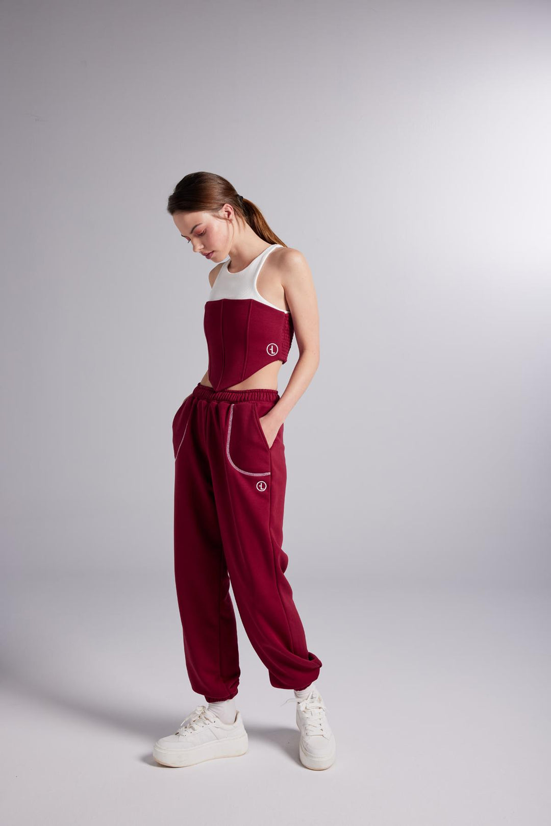 HLLY Women Rhode Sweatpants Bottoms Burgundy - Bel Air South