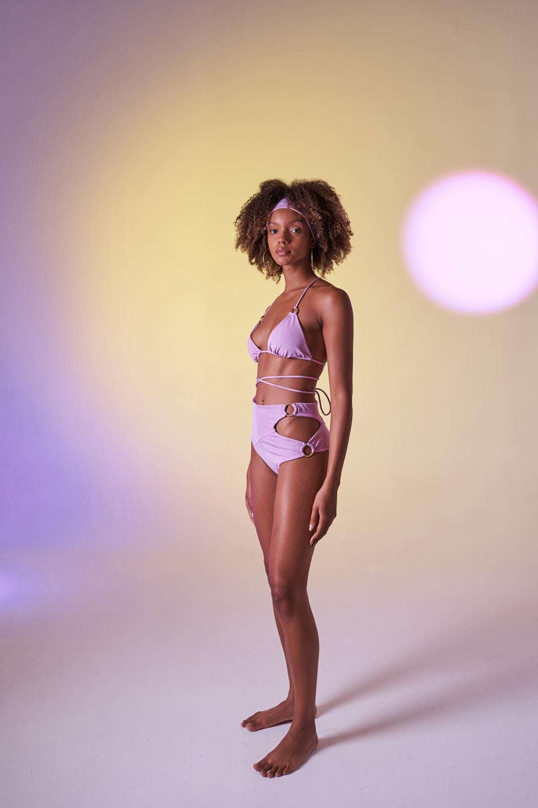 HLLY Women Delphi High Waist Bikini Bottom Lilac - Little Elm
