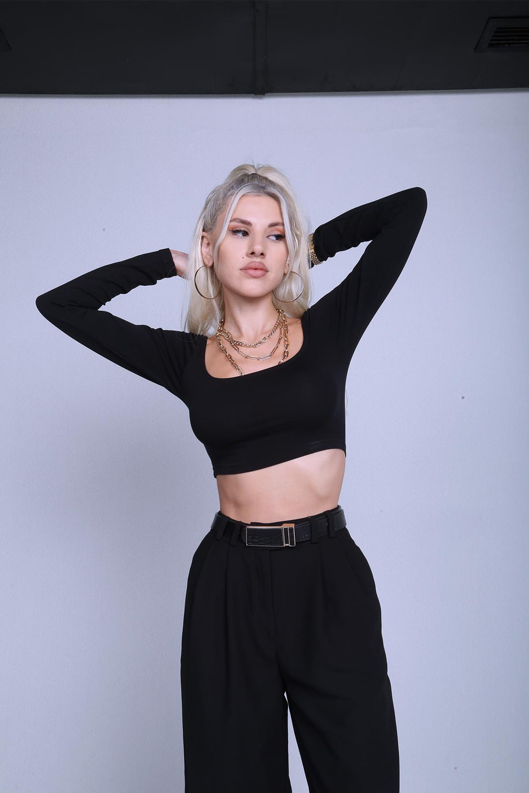 HLLY Women Locked Black Blouse - Mülheim