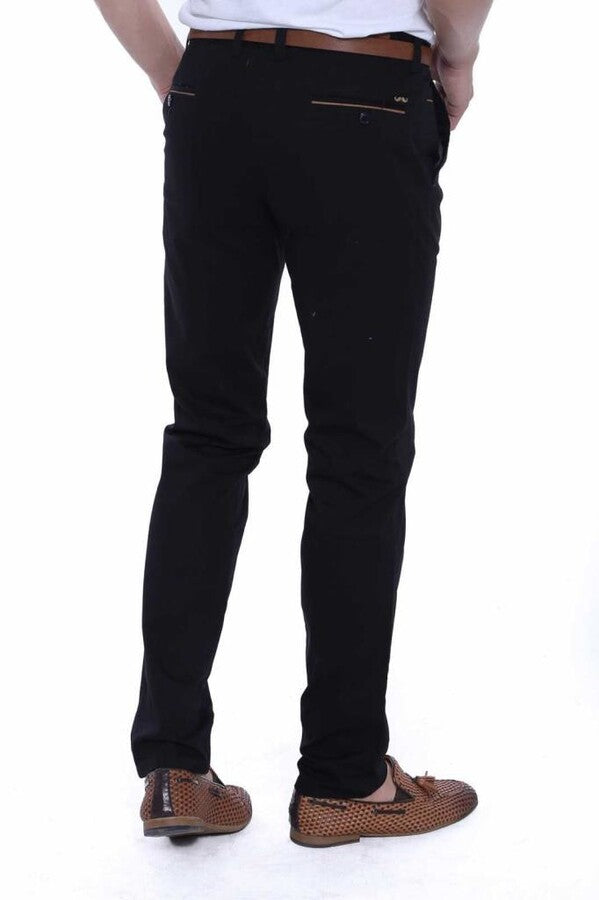 WSS 5 Pockets Patterned Black Men Pants  - Mouscron