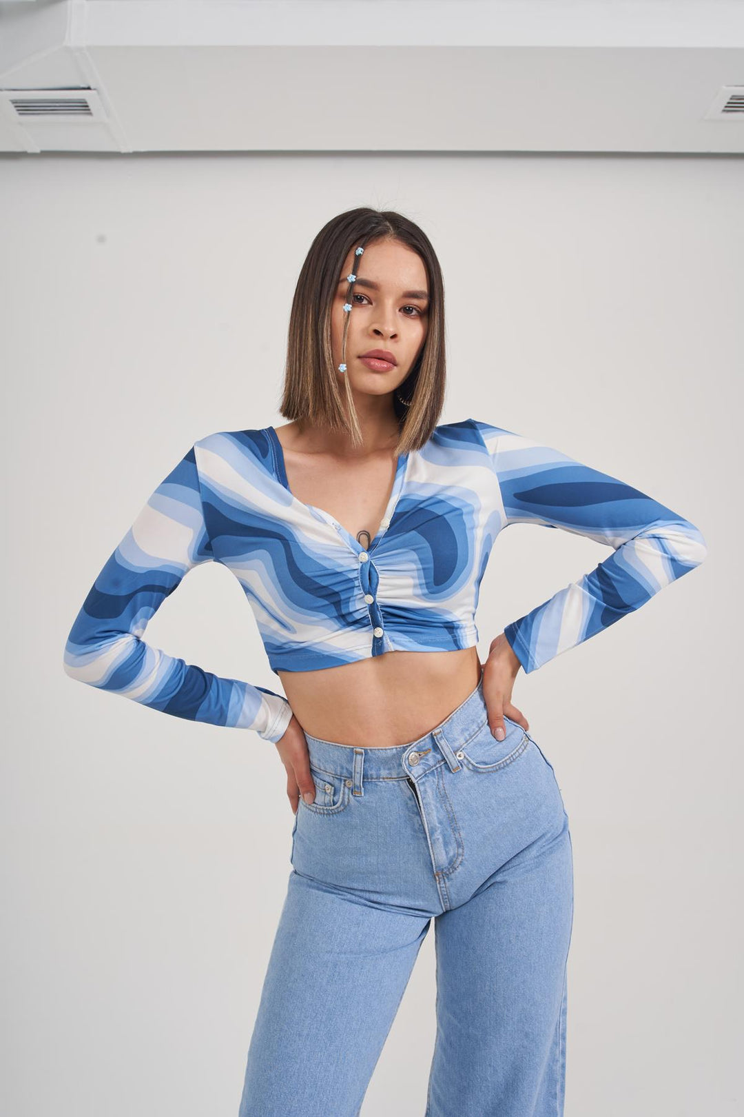 HLLY Women Lufo Blue Blouse - Rennes