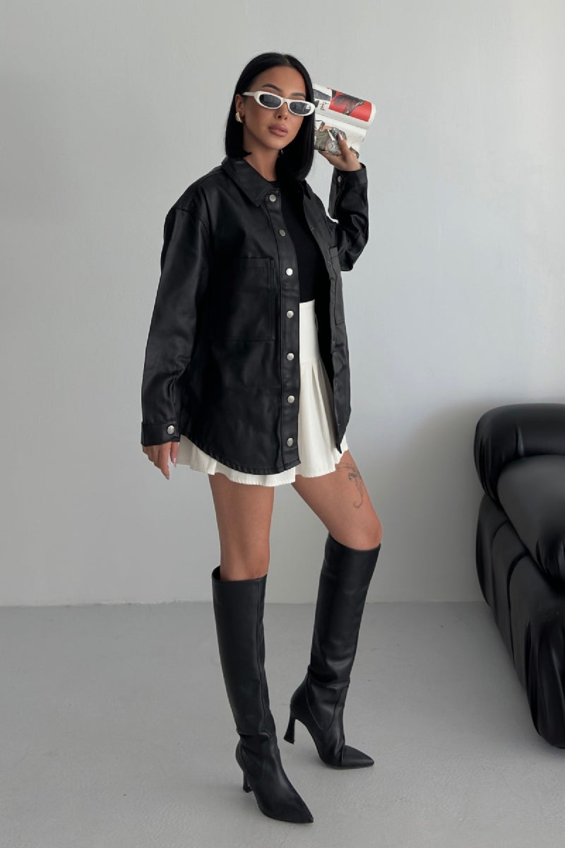 XLJ Oversize Denim Jacket with Pockets Mixed - Ardea