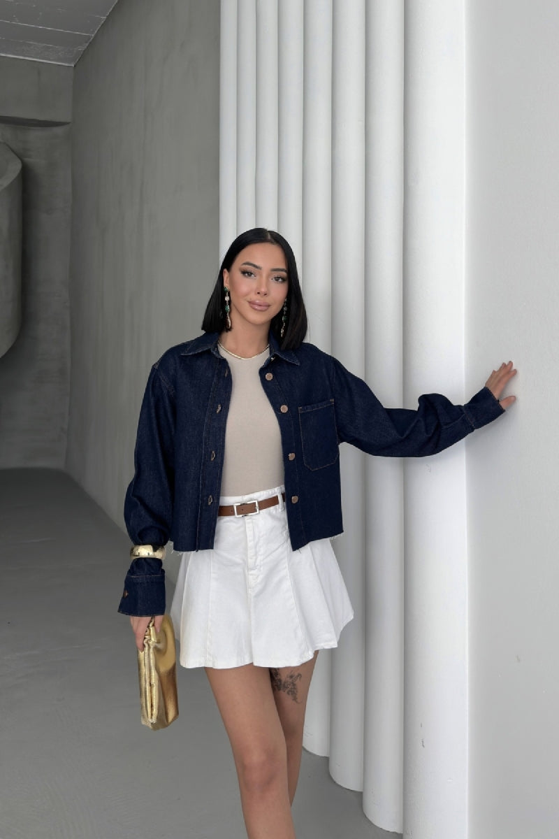 XLJ Short Denim Jacket with Pockets - Pickering