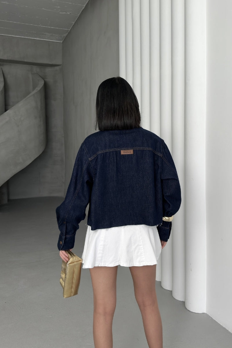 XLJ Short Denim Jacket with Pockets - Pickering