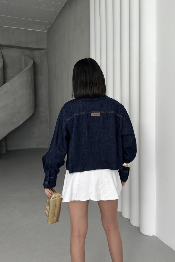 XLJ Short Denim Jacket with Pockets - Pickering