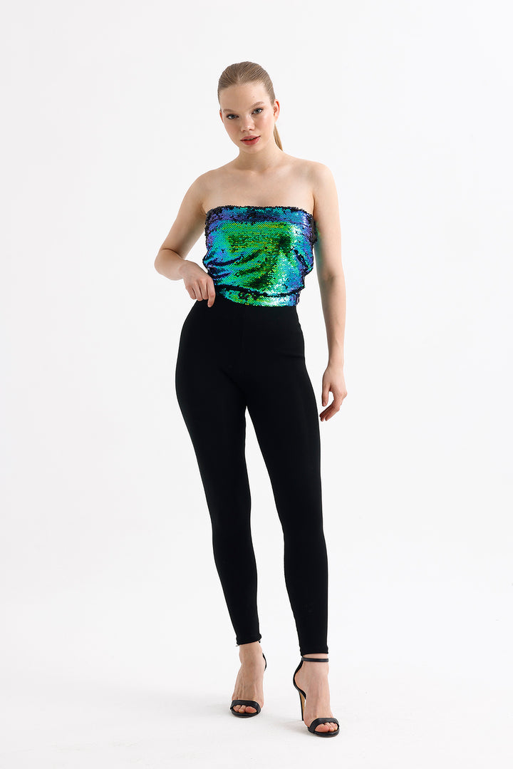 SNS Sense Black Full Lycra Push Up Leggings Shaping Steel Boned Leggings - Vernier