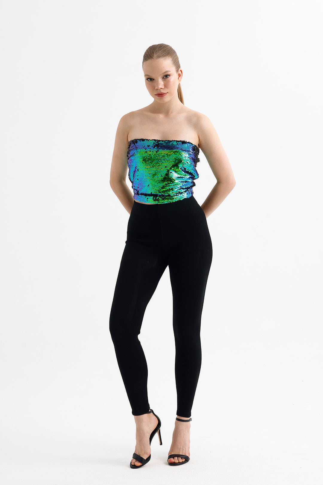 SNS Sense Black Full Lycra Push Up Leggings Shaping Steel Boned Leggings - Vernier