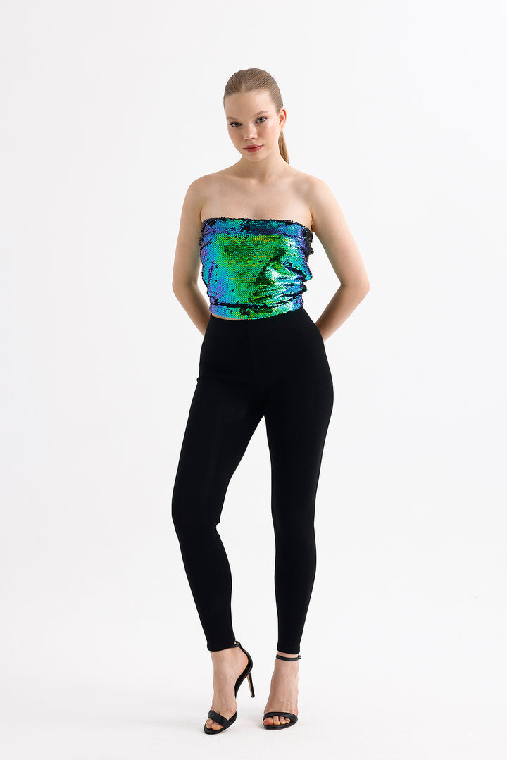 SNS Sense Black Full Lycra Push Up Leggings Shaping Steel Boned Leggings - Vernier