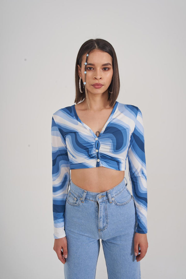 HLLY Women Lufo Blue Blouse - Rennes