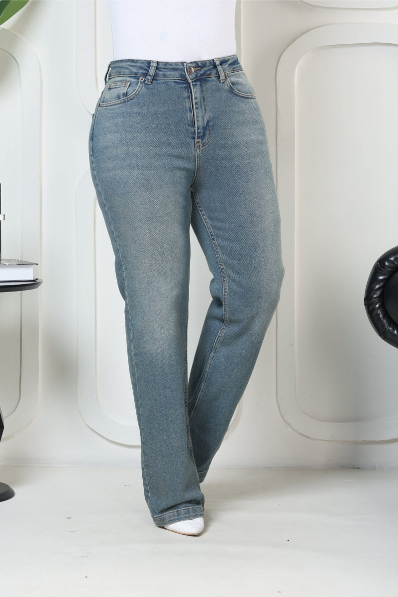 XLJ Stitched Hems Wide Leg Relaxed Jean Mixed - Akron