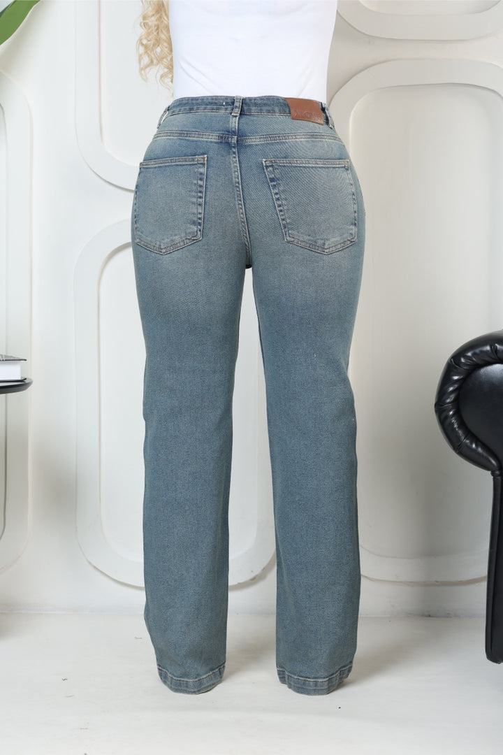 XLJ Stitched Hems Wide Leg Relaxed Jean Mixed - Akron