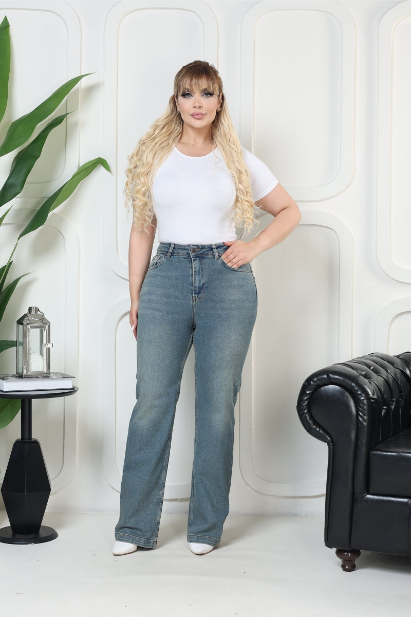 XLJ Stitched Hems Wide Leg Relaxed Jean Mixed - Akron