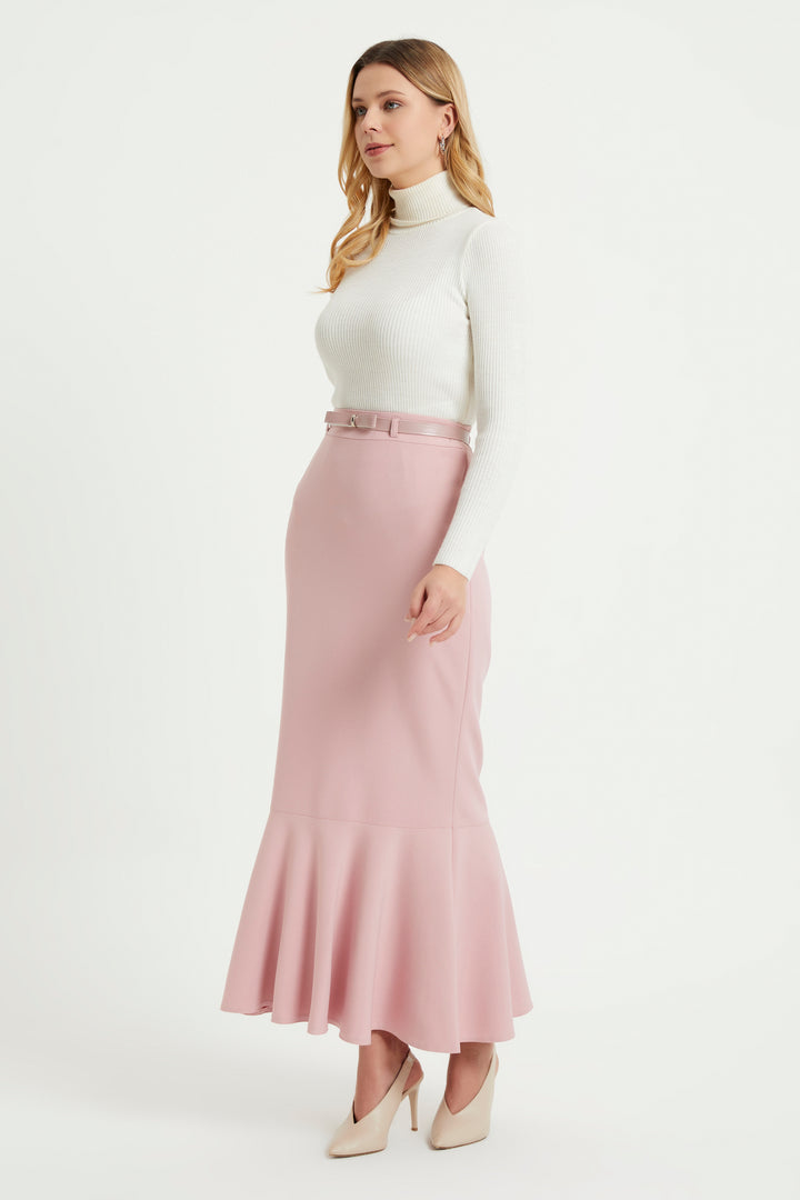 ZRF Women Flounced Belted Skirt - Powder - Warner Robins