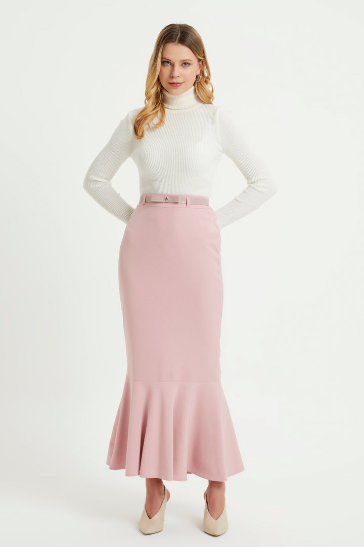ZRF Women Flounced Belted Skirt - Powder - Warner Robins