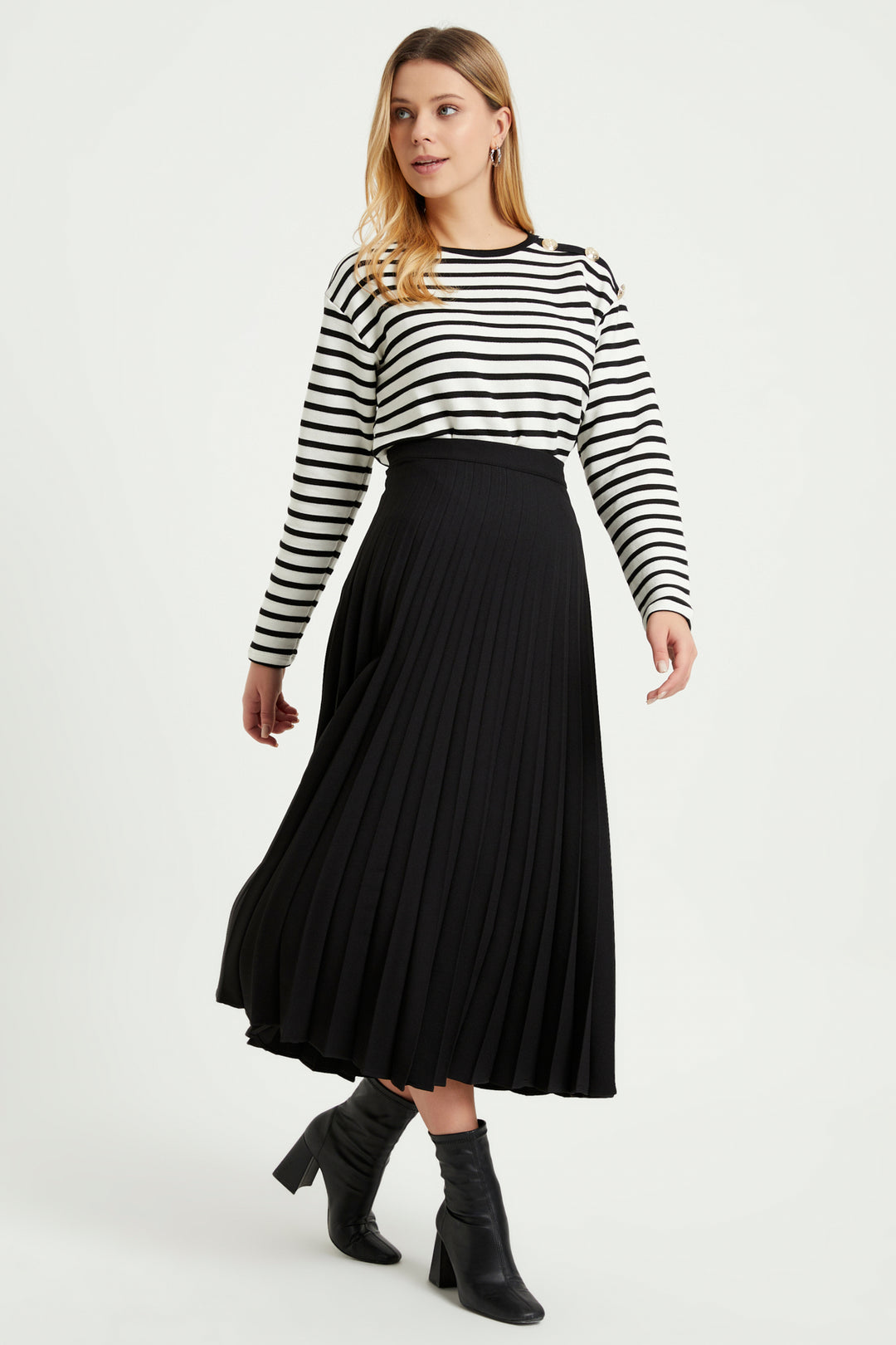 ZRF Women Pleated Basic Skirt - Black - Antwerp