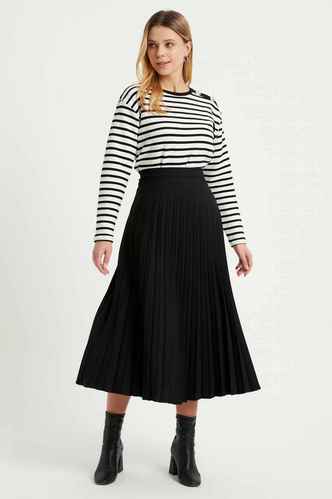 ZRF Women Pleated Basic Skirt - Black - Antwerp
