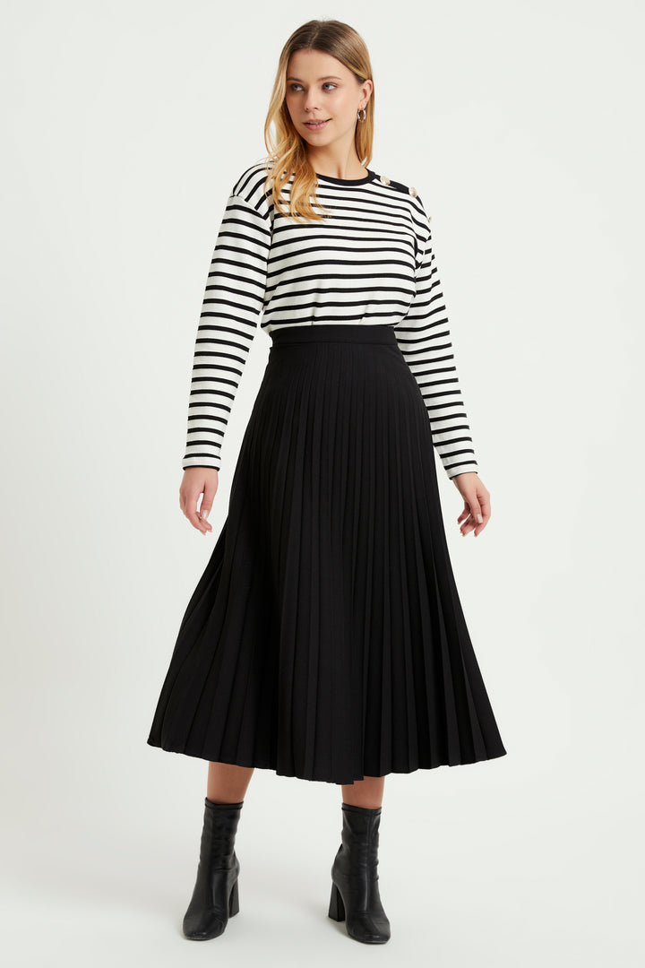 ZRF Women Pleated Basic Skirt - Black - Antwerp