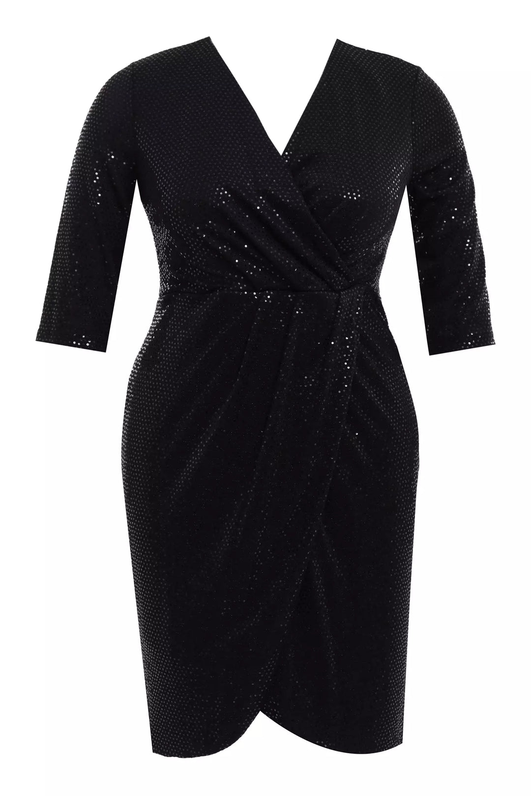 FRV Black plus size glare 3/4 sleeve mini dress - Esch-sur-Alzette
