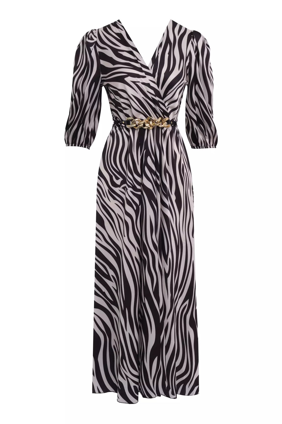 FRV Printed satin short sleeve midi dress - Severna Park