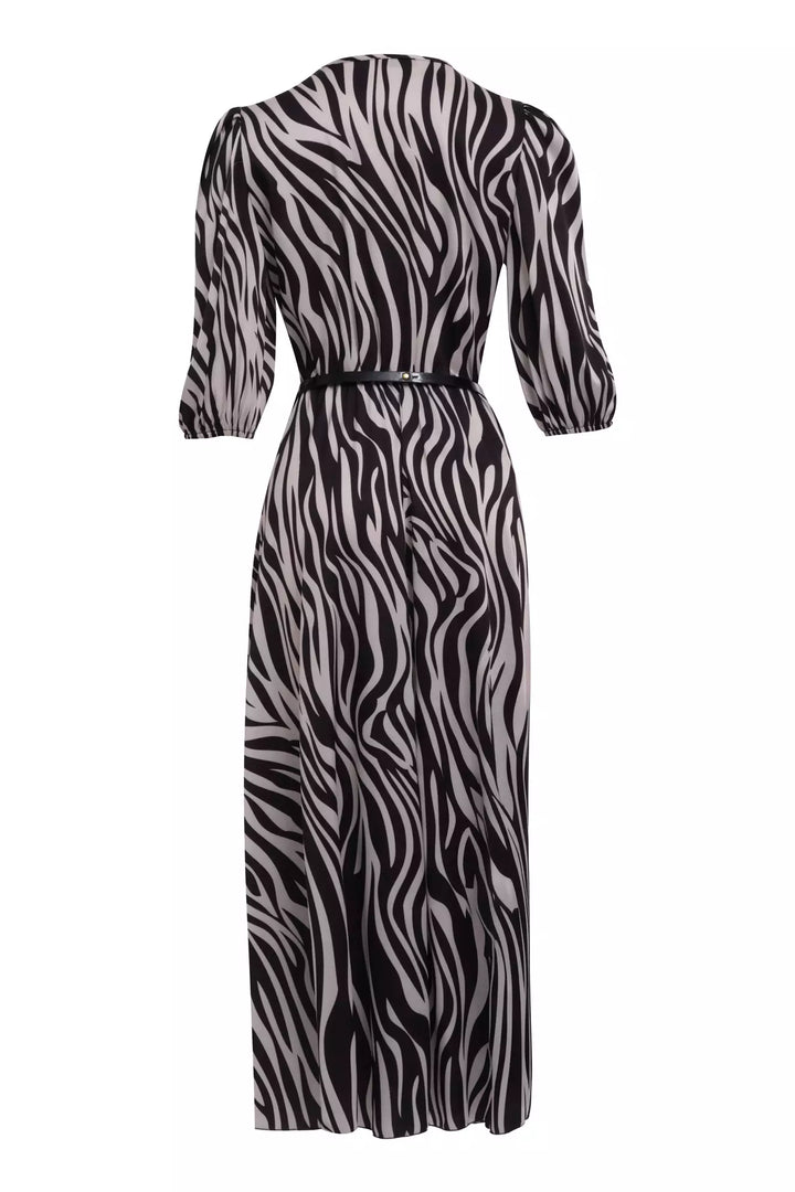 FRV Printed satin short sleeve midi dress - Severna Park