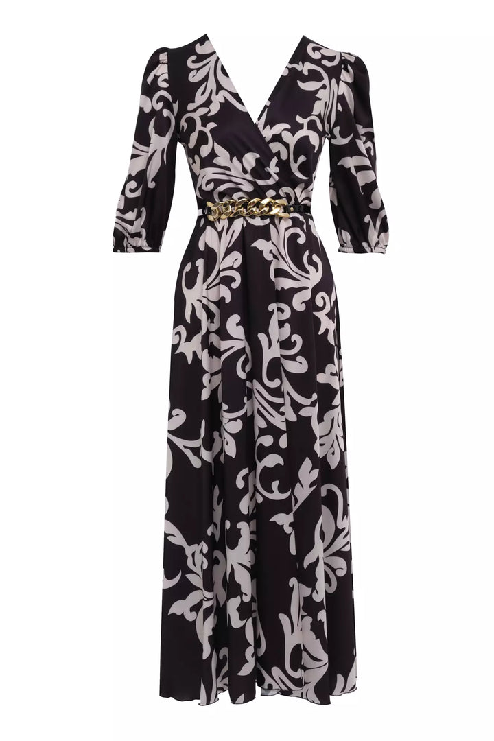 FRV Printed satin short sleeve midi dress - Donetsk