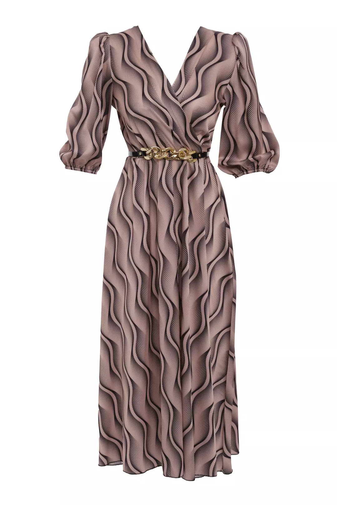 FRV Printed satin short sleeve midi dress - Livermore