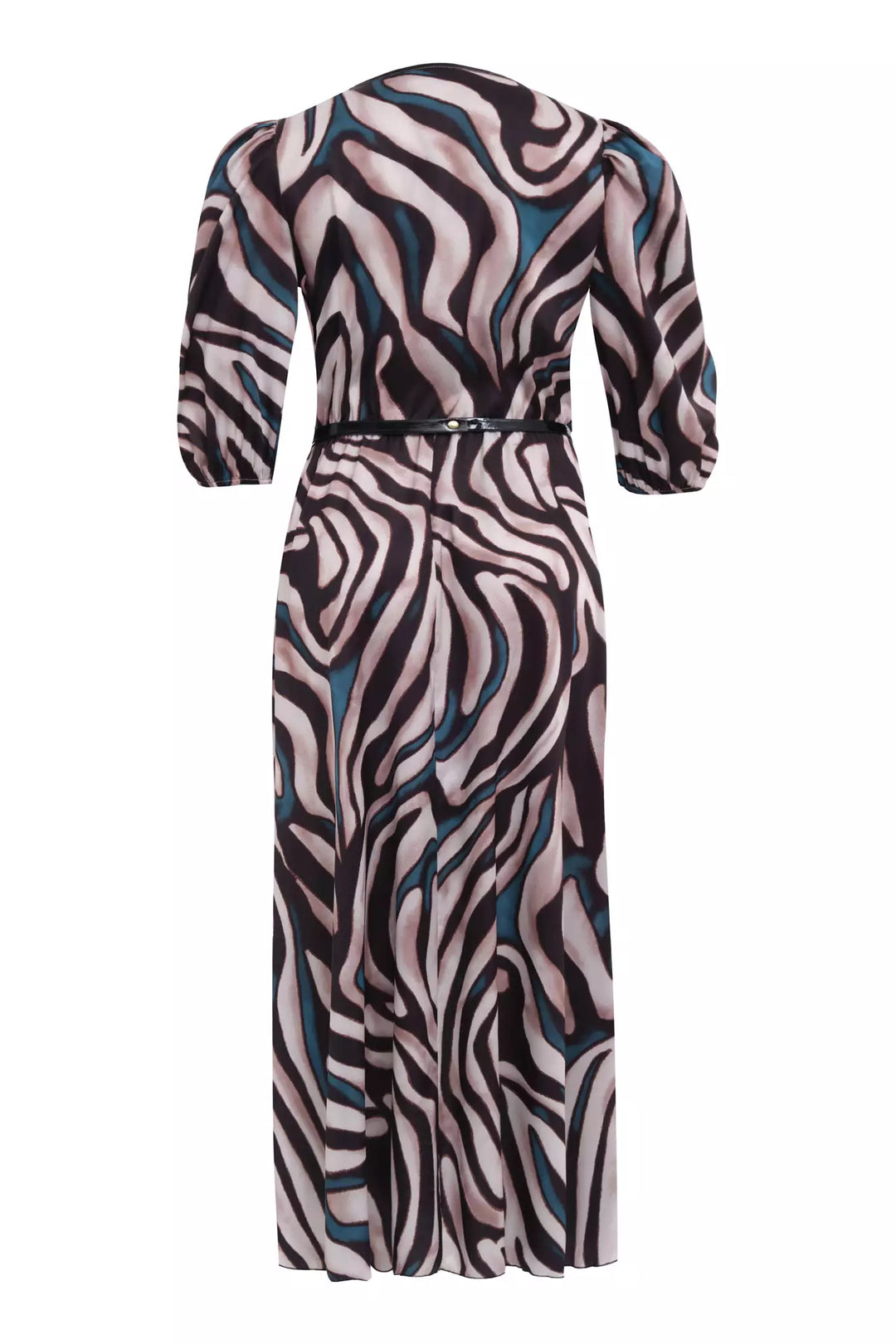 FRV Printed plus size satin short sleeve midi dress - Grand Prairie