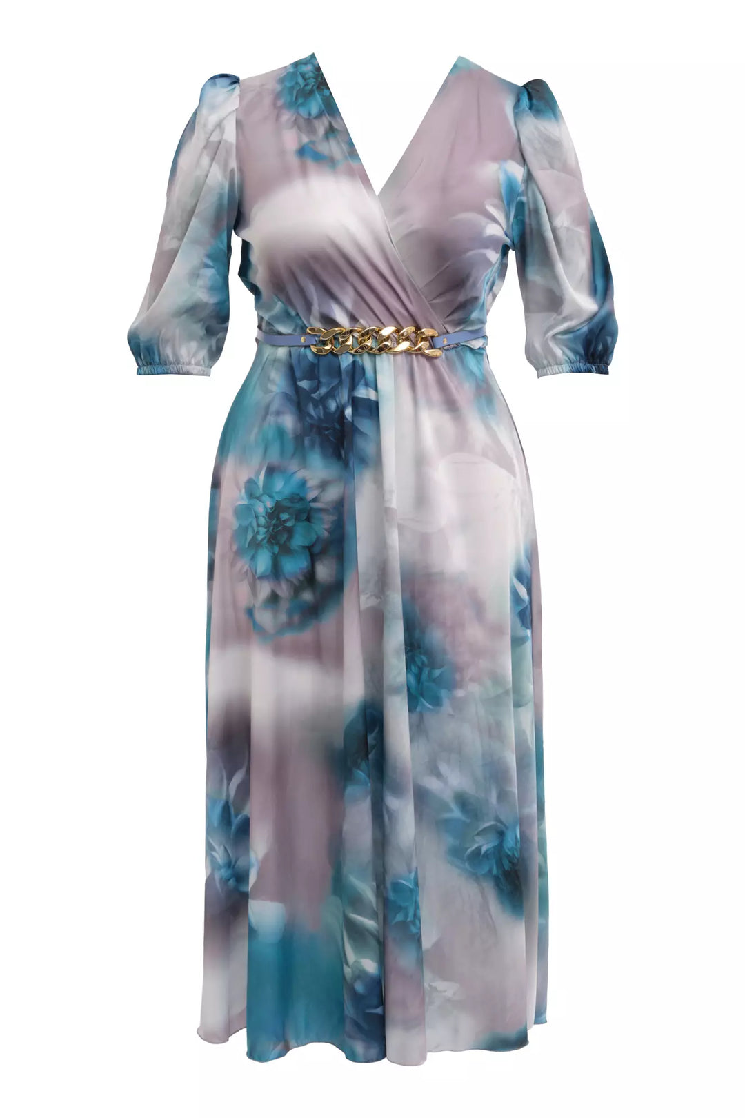 FRV Printed plus size satin short sleeve midi dress - Wiener Neustadt