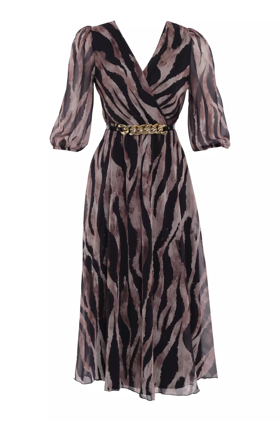 FRV Printed chiffon 3/4 sleeve midi dress - Den Helder