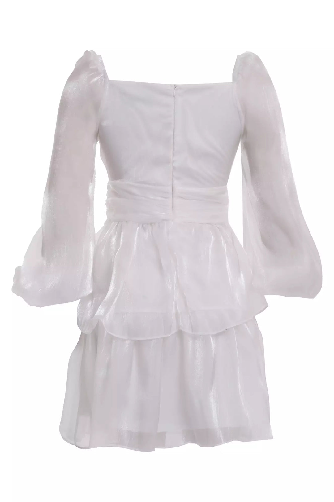 FRV White tulle long sleeve mini dress - Dearborn Heights