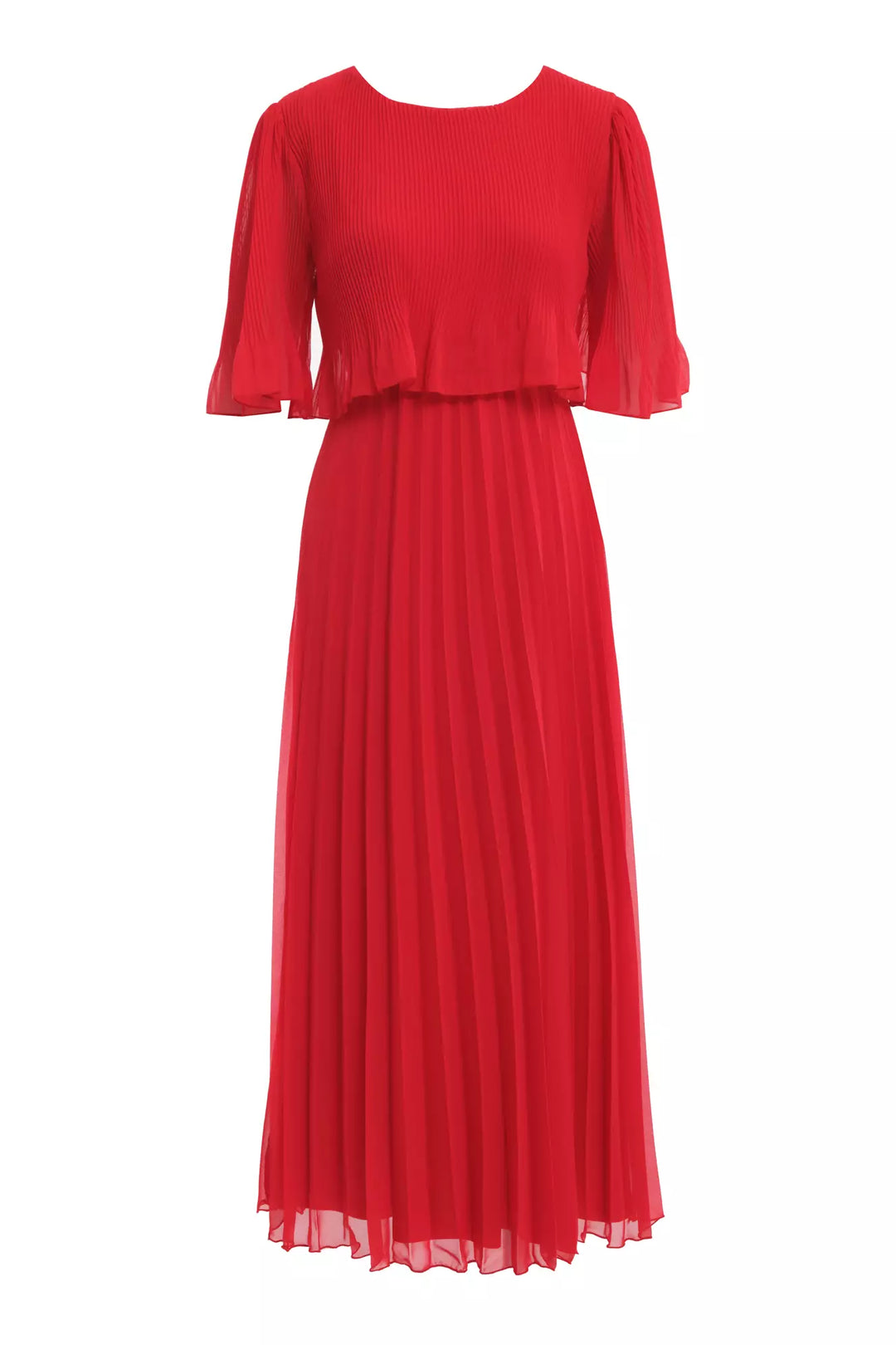 FRV Red chiffon short sleeve midi dress - Rosenheim